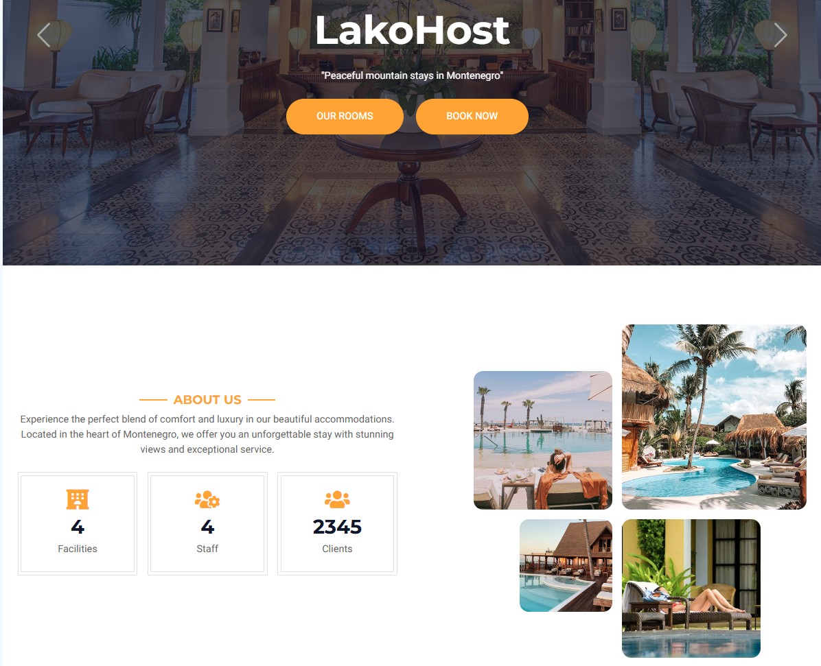 Example of a direct booking page